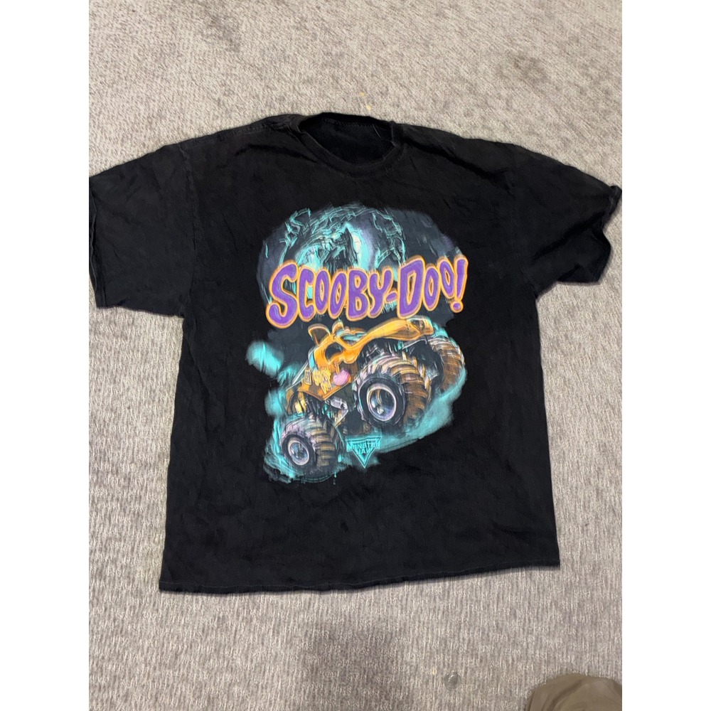 Scooby-Doo Monster Jam Mystery Machine Monster Truck Graphic T-Shirt Black XL